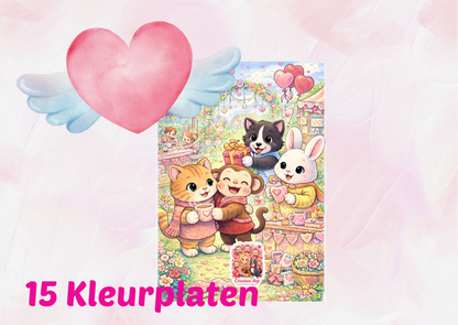 🥰 Kleurboek “Valentijnsdag” – 15 Kleurplaten (PDF)