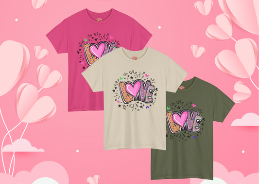 Valentijn Shirt LOVE Flower – Unisex Adult T-Shirt | Gildan 5000 | Valentijn 2026