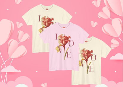 Valentijn Shirt LOVE Flower – Unisex T-Shirt Adult | Gildan 5000 | Valentijn 2026