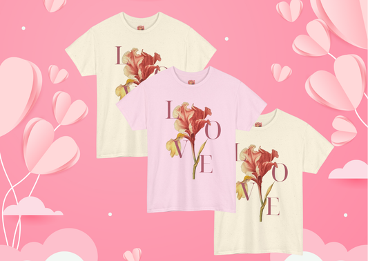 Valentijn Shirt LOVE Flower – Unisex T-Shirt Adult | Gildan 5000 | Valentijn 2026