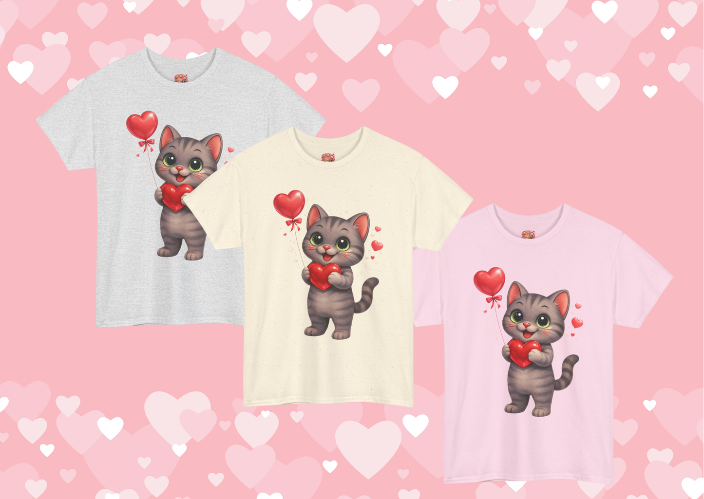 Valentijn T-shirt Shelby 2026 – Unisex Adult | Light Pink, Natural & White