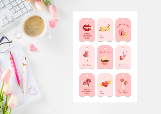 Valentijn Cadeaukaartjes PDF 2026 – Printbare Cadeaulabels & Tags | Valentijn Geschenkkaartjes