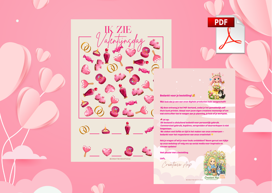 Ik zie Valentijnsdag PDF 2026 – Valentijn Zoekspel & Kijkspel | Printbaar Spel voor Februari