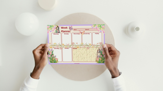 Lente Anime Weekplanner PDF – Kawaii Week Planner met Bloemen & Vlinders