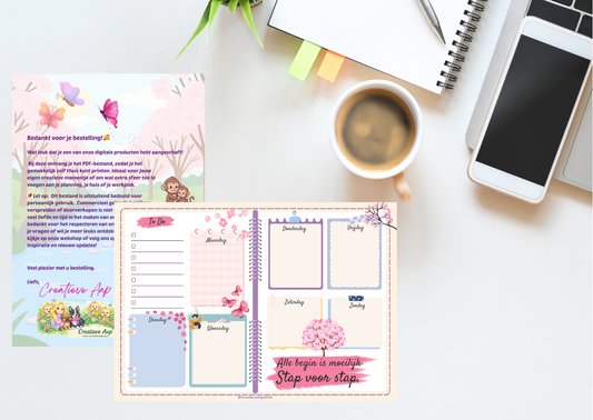 Weekplanner PDF – Lente Editie | Overzichtelijke Weekplanning & To-Do | Printable