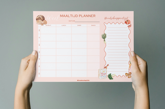 Week Maaltijd Planner PDF – Overzichtelijk Weekmenu & Boodschappenlijst | Printable Planner