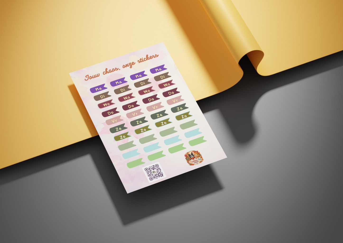 Week Planner Vinyl Stickers | A6 & A5 | Handmade | Planner Stickers | Creatieve Aap