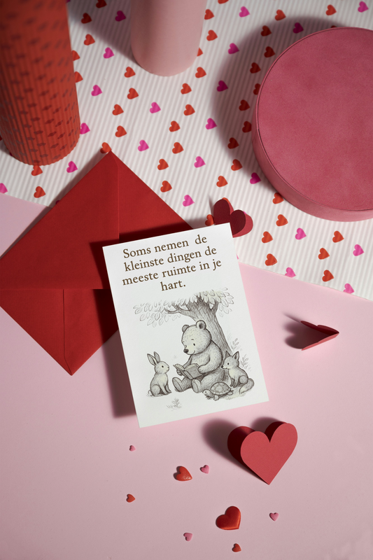 Valentijn Wenskaart – “Soms nemen de kleinste dingen…” | Beer Quote | A6