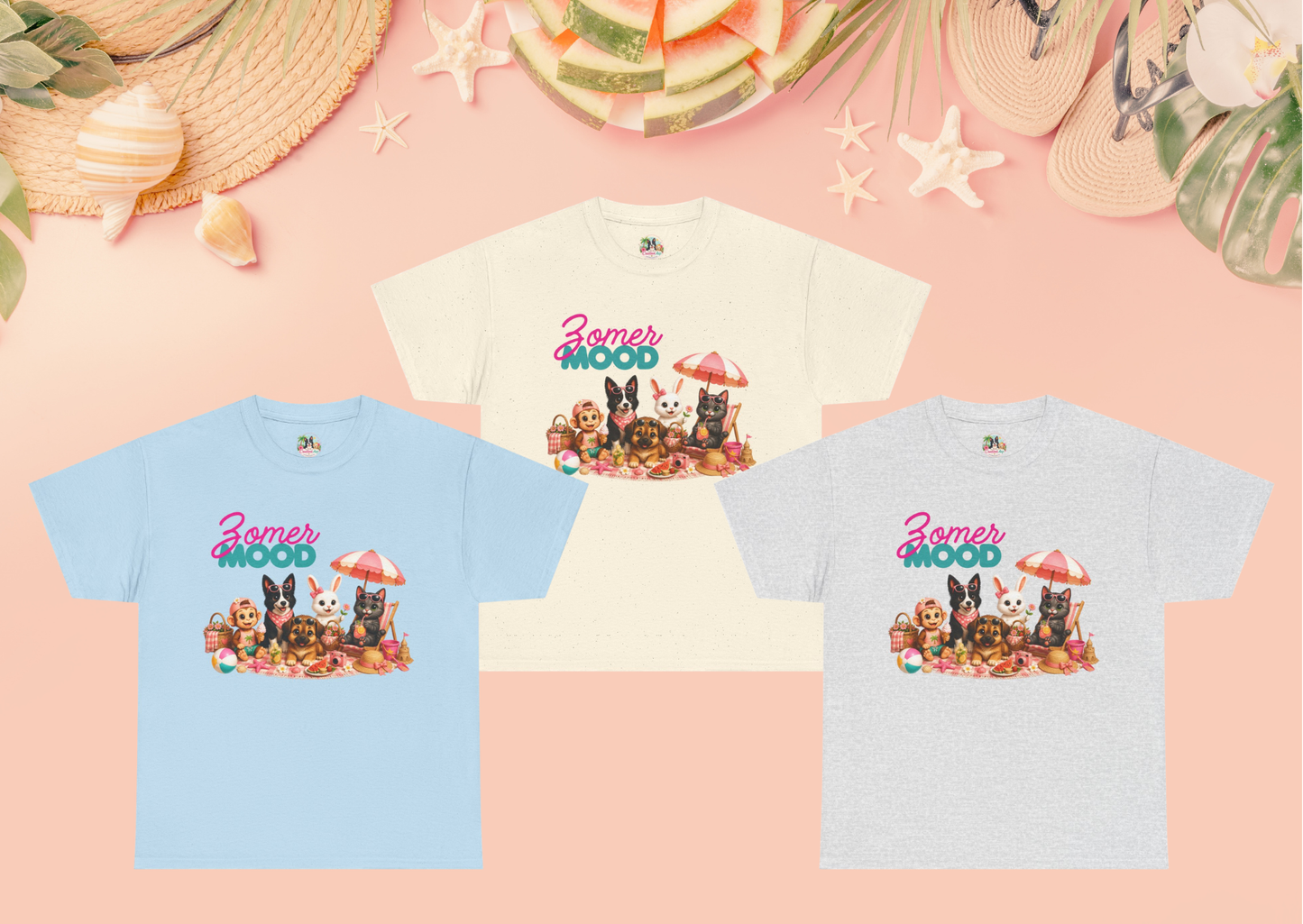 Zomer Mood T-Shirt Volwassenen – Creatieve Aap Karakters Shirt | Kawaii Zomer Shirt
