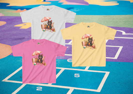 Shelby Kinder Zomer T-Shirt – Schattig Katten Shirt voor Kinderen | Creatieve Aap