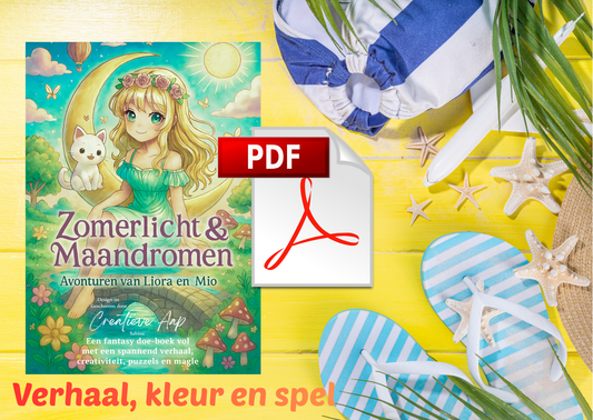 Zomerlicht & Maandromen PDF – Fantasy Doe-Boek – Lezen, Kleuren & Spel