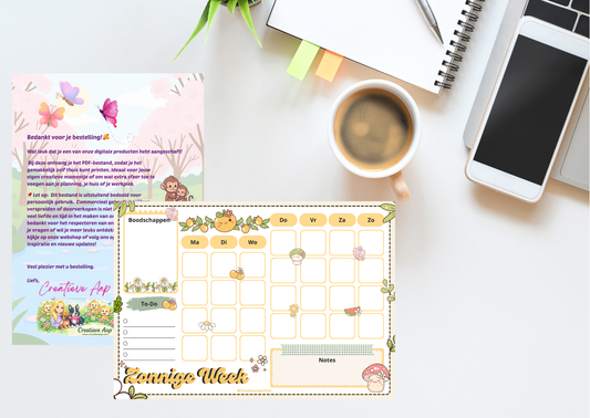 Zonnige Weekplanner – PDF Download | Lente Collectie 2026