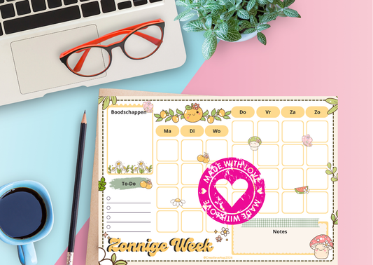 Zonnige Weekplanner – PDF Download | Lente Collectie 2026