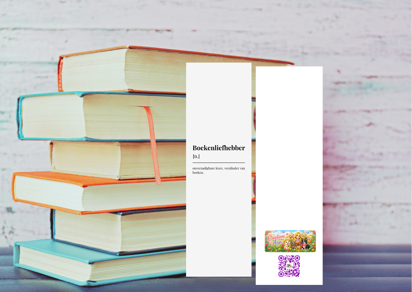 Boekenliefhebber Boekenlegger – Handgemaakt – 5,5 x 15 cm