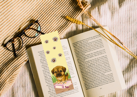 Novi Puppy Boekenlegger – Handgemaakt – 5,5 x 15 cm
