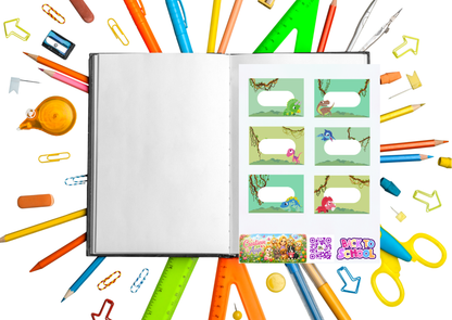 Dinosaurus Label Stickers – Planner Etiketten – Beschrijfbare Vinyl Matte Stickers – A6 & A5