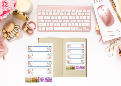 Donzige Vriend Label Stickers – Beschrijfbare Planner Etiketten – Vinyl Matte Stickers – A6 & A5