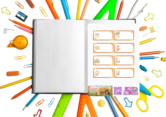Kawaii Cuties Label Stickers – Beschrijfbare Planner Etiketten – Vinyl Matte Stickers – A6 & A5
