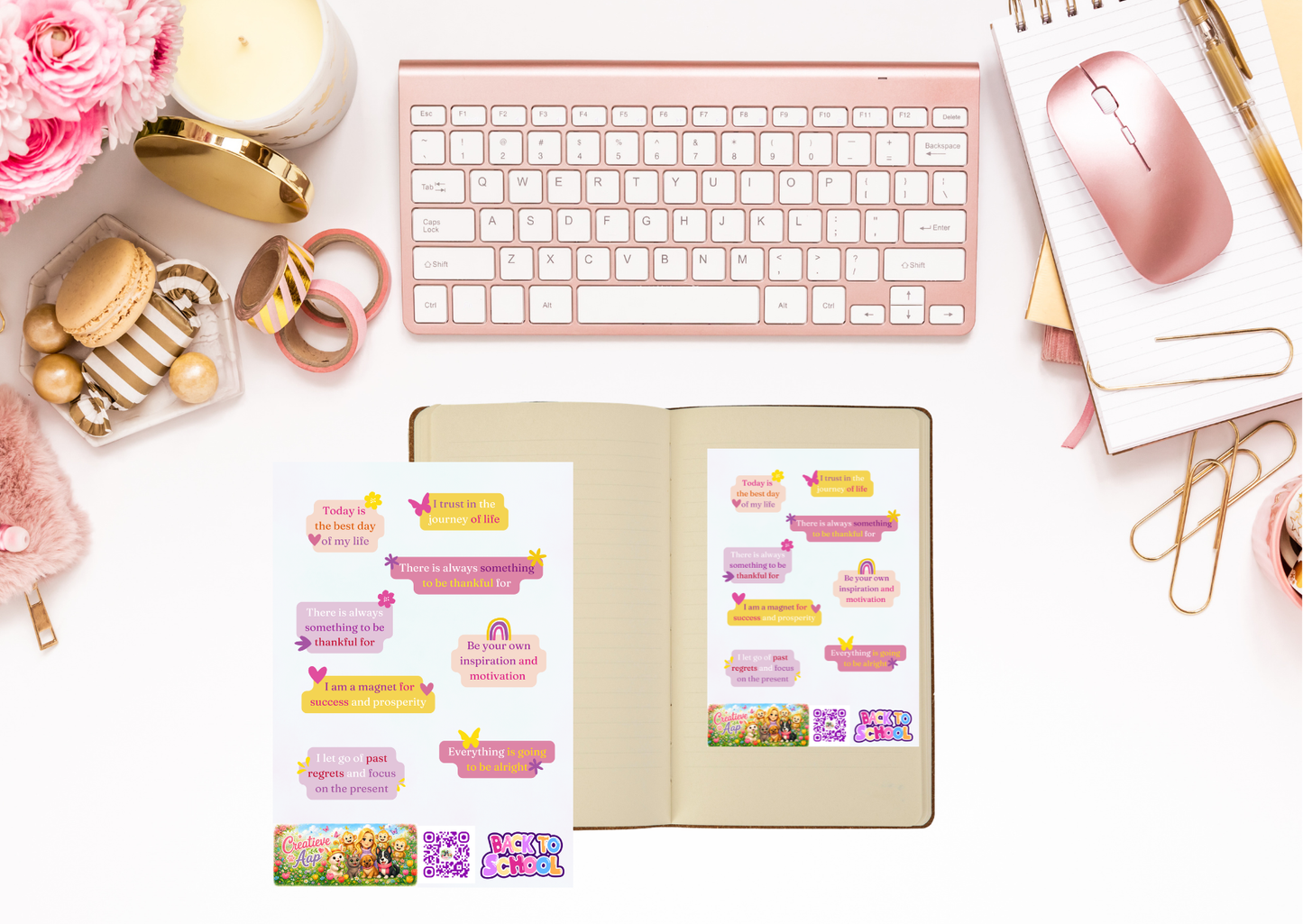 Motivatie Planner Stickers – Positieve Quotes – Bullet Journal Stickers – Vinyl Matte Stickers – A6 & A5