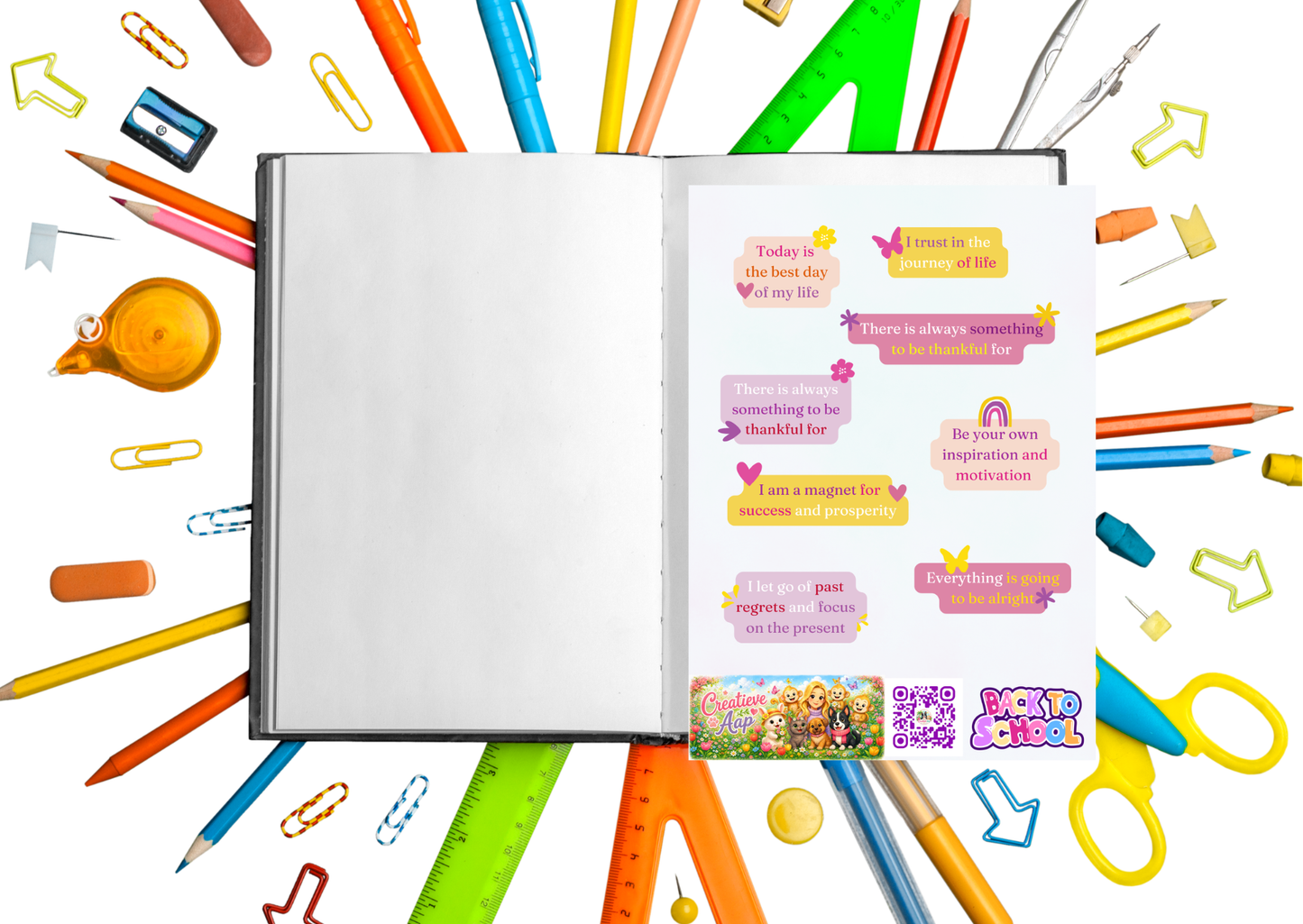 Motivatie Planner Stickers – Positieve Quotes – Bullet Journal Stickers – Vinyl Matte Stickers – A6 & A5