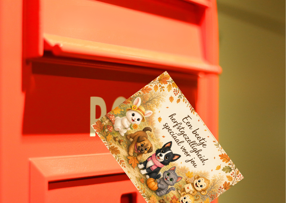 Herfst Postcard – Een Beetje Herfstgezelligheid Speciaal voor Jou | Creatieve Aap