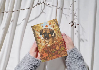 Novi Bladerenpret Herfst Wenskaart A6 | Met of Zonder Envelop | Creatieve Aap Herfstcollectie 2026