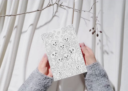 Interactieve Herfst Kleur & Zoek Wenskaart A6 | Creatieve Aap Herfst 2026 | Met of Zonder Envelop