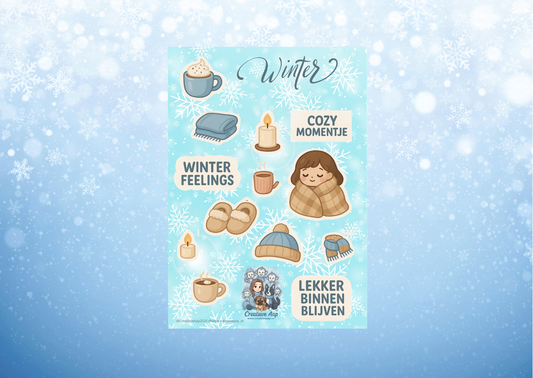 ❄️ Winter Cozy Planner Stickers – A5 & A6 Stickersheet